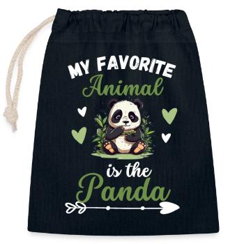 Panda Gift My favorite animal is the panda - Closable cotton gift bag (25x30cm) - navy - Front