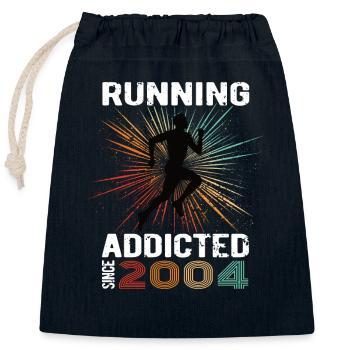 Running Vintage Running Addicted runner jogger 2004 - Sac cadeau en coton avec cordon (25 x 30 cm) - bleu marine - Devant