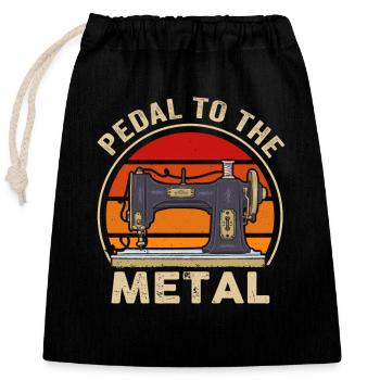 Pedal zur Metallnähmaschine - Verschließbarer Geschenkbeutel aus Baumwolle (25x30cm) - Schwarz - Vorne