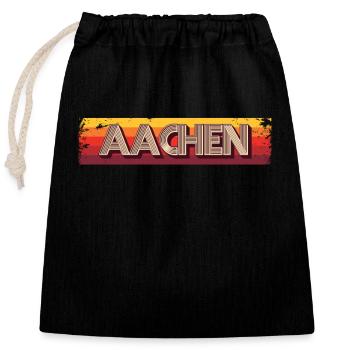 Aachenerin Aachener Aachen - Verschließbarer Geschenkbeutel aus Baumwolle (25x30cm) - Schwarz - Vorne