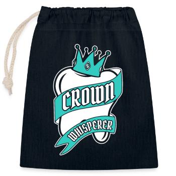 Crown Whisperer Laboratoire dentaire Laboratoire dentaire - Sac cadeau en coton avec cordon (25 x 30 cm) - bleu marine - Devant