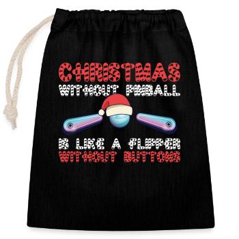 Flipper-spieler-weihnachtsentwurf Für - Sac cadeau en coton avec cordon (25 x 30 cm) - noir - Devant