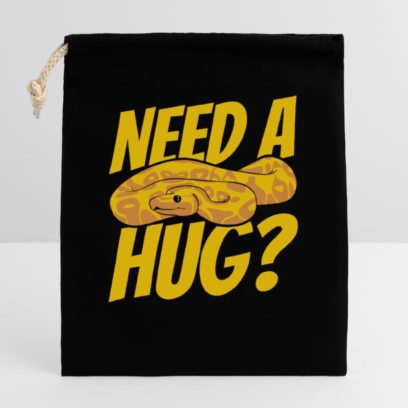 Besoin d’un câlin Python Snake Python Breeder Banane Sac cadeau en coton avec cordon (25 x 30 cm)