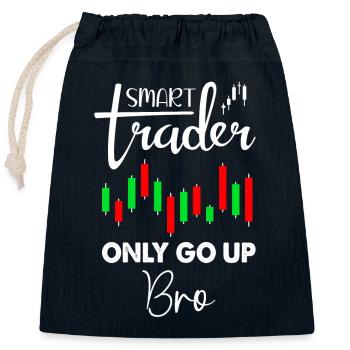 Smart Trader Trading Stock Trader - Sac cadeau en coton avec cordon (25 x 30 cm) - bleu marine - Devant