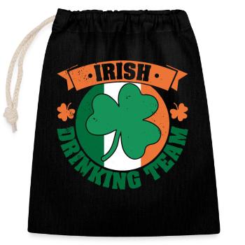 Irische Herkunft Irland Flagge Kleeblatt Grün - Verschließbarer Geschenkbeutel aus Baumwolle (25x30cm) - Schwarz - Vorne
