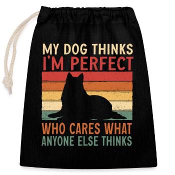 Longhair Collie Rough Collie Dog - Closable cotton gift bag (25x30cm) - black - Front