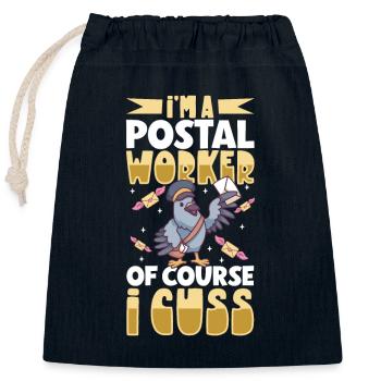 Postangestellte Postdame Postbote Post - Verschließbarer Geschenkbeutel aus Baumwolle (25x30cm) - Navy - Vorne