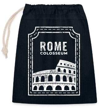 Rome Colosseum Rome Colosseum Souvenir Landmark - Closable cotton gift bag (25x30cm) - navy - Front