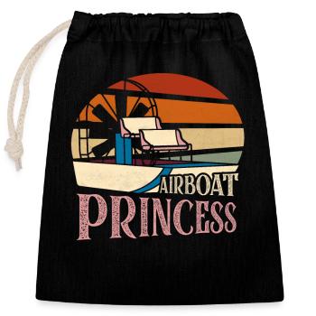 Airboat Princess Hydroplane Air Boat Propeller Swa - Closable cotton gift bag (25x30cm) - black - Front