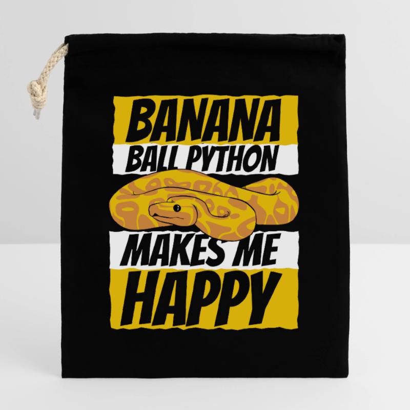 Makes Me Happy Schlange Python Banana Ball Python Verschließbarer Geschenkbeutel aus Baumwolle (25x30cm)
