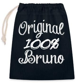 Original 100% Bruno - Verschließbarer Geschenkbeutel aus Baumwolle (25x30cm) - Navy - Vorne