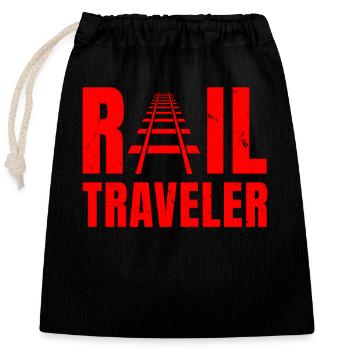 Rail passenger - Closable cotton gift bag (25x30cm) - black - Front