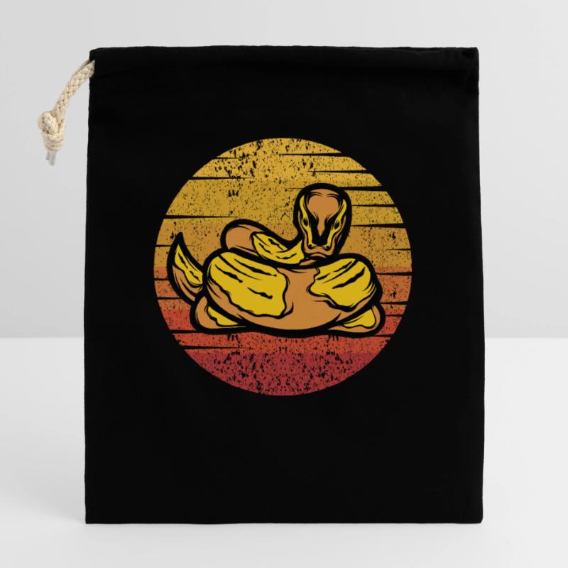 Retro Python Snake Scale Creepers Banana Closable cotton gift bag (25x30cm)
