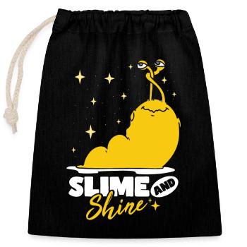 Slime and shine banana slug - Closable cotton gift bag (25x30cm) - black - Front