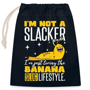 I'm Just Living The Banana Slug Lifestyle - Closable cotton gift bag (25x30cm) - navy - Front