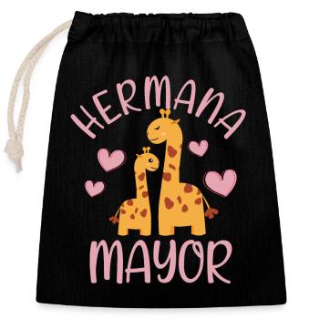 Niñas Dulce Jirafa Futura Hermana Maire - Sac cadeau en coton avec cordon (25 x 30 cm) - noir - Devant
