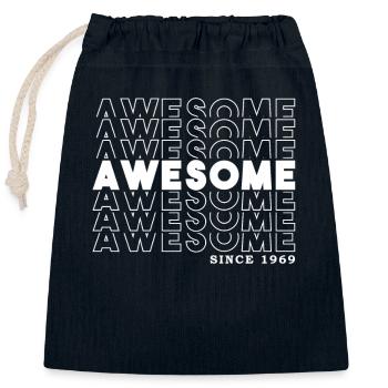 Génial depuis 1969 Homme Femme Anniversaire Rétro - Sac cadeau en coton avec cordon (25 x 30 cm) - bleu marine - Devant