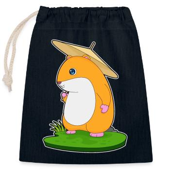 Hamster Umbrella - Closable cotton gift bag (25x30cm) - navy - Front