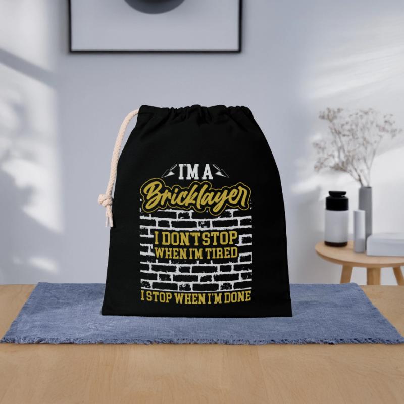 Masonry, masonry, bricklayer, apprentice, mason, master Closable cotton gift bag (25x30cm)