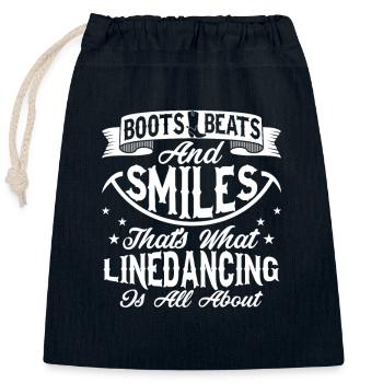 Linedancing Bottes Beats And Smiles Country Music W - Sac cadeau en coton avec cordon (25 x 30 cm) - bleu marine - Devant