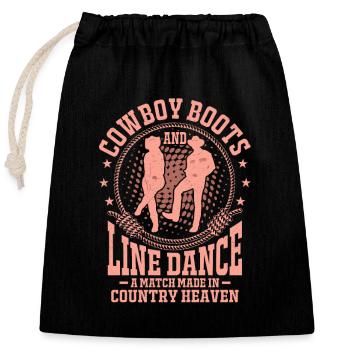 Bottes de cow-boy et danse en ligne Musique country occidentale - Sac cadeau en coton avec cordon (25 x 30 cm) - noir - Devant