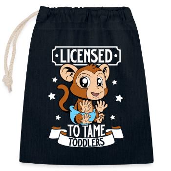 Toddler Tamer - Babysitter - Closable cotton gift bag (25x30cm) - navy - Front