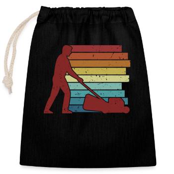 Retro horticulture allotment garden allotment garden - Closable cotton gift bag (25x30cm) - black - Front