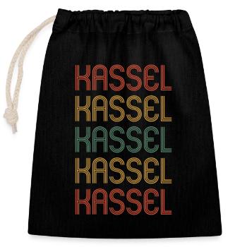 Kasselerin Kasseler Kassel - Verschließbarer Geschenkbeutel aus Baumwolle (25x30cm) - Schwarz - Vorne