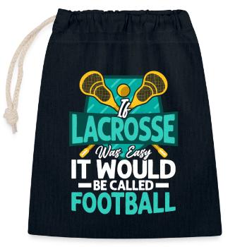 If Lacrosse Was Easy It Would Be Called Football G - Verschließbarer Geschenkbeutel aus Baumwolle (25x30cm) - Navy - Vorne