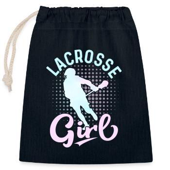 Lacrosse Girl Lacrosse Woman Player - Verschließbarer Geschenkbeutel aus Baumwolle (25x30cm) - Navy - Vorne