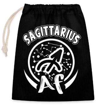 Sagittarius AF Sign Of Zodiac Horoscope - Closable cotton gift bag (25x30cm) - black - Front