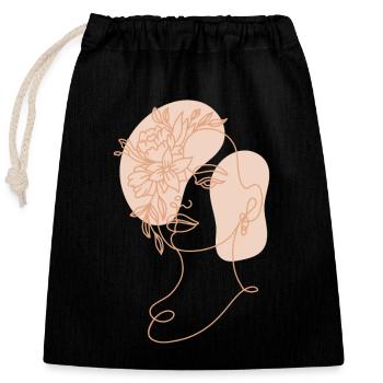 Lineart allotment garden allotment garden horticulture - Closable cotton gift bag (25x30cm) - black - Front