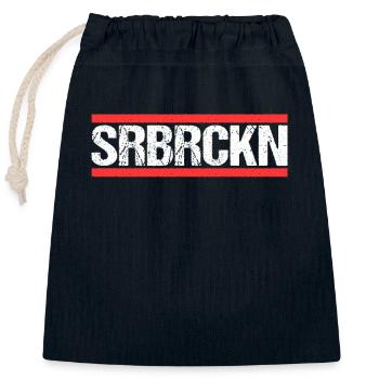Saarbrückenerin Saarbrückener Saarbrücken - Verschließbarer Geschenkbeutel aus Baumwolle (25x30cm) - Navy - Vorne
