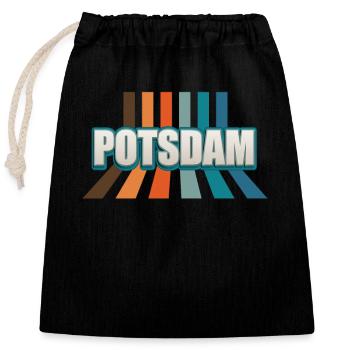 Potsdamerin Potsdamer Potsdam - Verschließbarer Geschenkbeutel aus Baumwolle (25x30cm) - Schwarz - Vorne