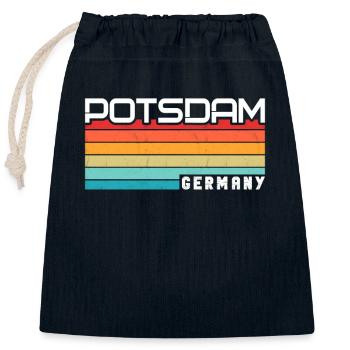 Potsdamerin Potsdamer Potsdam - Verschließbarer Geschenkbeutel aus Baumwolle (25x30cm) - Navy - Vorne