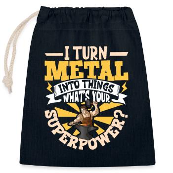 Blacksmith Metalworker Bladesmith Metal - Closable cotton gift bag (25x30cm) - navy - Front
