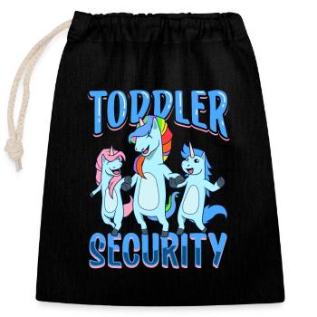 Toddler Security - Babysitter - Closable cotton gift bag (25x30cm) - black - Front