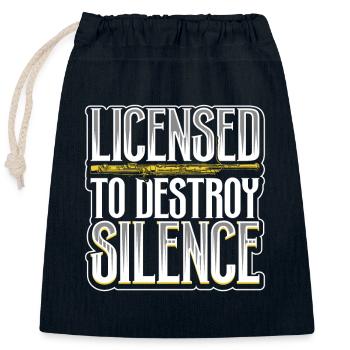 License to make noise - bassoon - Closable cotton gift bag (25x30cm) - navy - Front