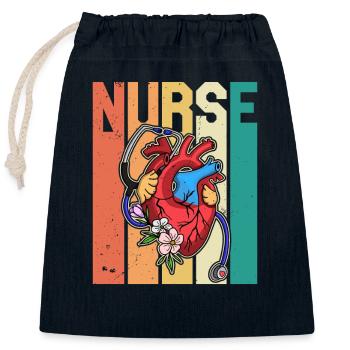 Herz Beruf Kardiologie Kardiologe Arzt Ausbildung - Verschließbarer Geschenkbeutel aus Baumwolle (25x30cm) - Navy - Vorne