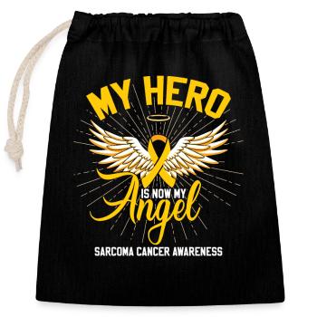 Sensibilisation au cancer du sarcome - Sac cadeau en coton avec cordon (25 x 30 cm) - noir - Devant