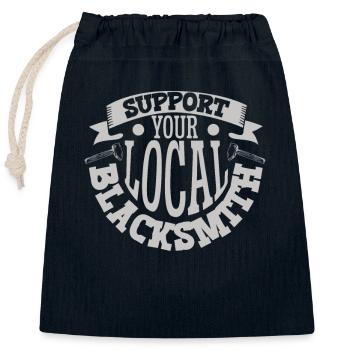 Blacksmith Metalworker Bladesmith Metal - Closable cotton gift bag (25x30cm) - navy - Front