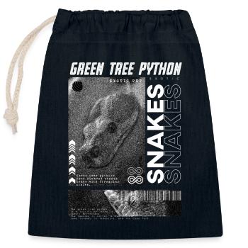 Grüner Baum Python Moderne Streetwear Reptilienhalter - Verschließbarer Geschenkbeutel aus Baumwolle (25x30cm) - Navy - Vorne