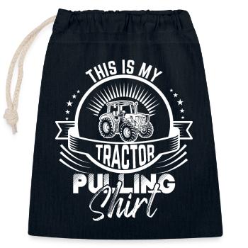 Voici ma chemise de tracteur - - Sac cadeau en coton avec cordon (25 x 30 cm) - bleu marine - Devant