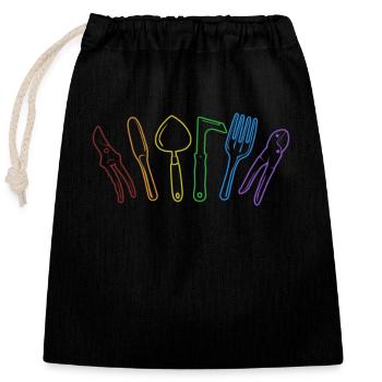 Gardening LGBT Rainbow Allotment Garden Horticulture - Closable cotton gift bag (25x30cm) - black - Front