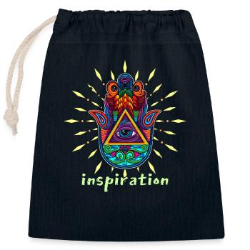 Hand of Hamsa Talisman Yoga Schutz Buddha - Verschließbarer Geschenkbeutel aus Baumwolle (25x30cm) - Navy - Vorne