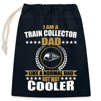 Train Collector Daddy Model Father's Day - Closable cotton gift bag (25x30cm) - navy - Front