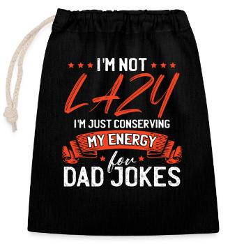 Blagues de papa - Sac cadeau en coton avec cordon (25 x 30 cm) - noir - Devant