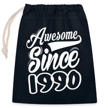 Awesome Since 1990 - Verschließbarer Geschenkbeutel aus Baumwolle (25x30cm) - Navy - Vorne