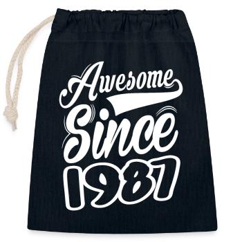 Awesome Since 1987 - Verschließbarer Geschenkbeutel aus Baumwolle (25x30cm) - Navy - Vorne
