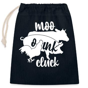 Moo Oink Cluck - - Closable cotton gift bag (25x30cm) - navy - Front